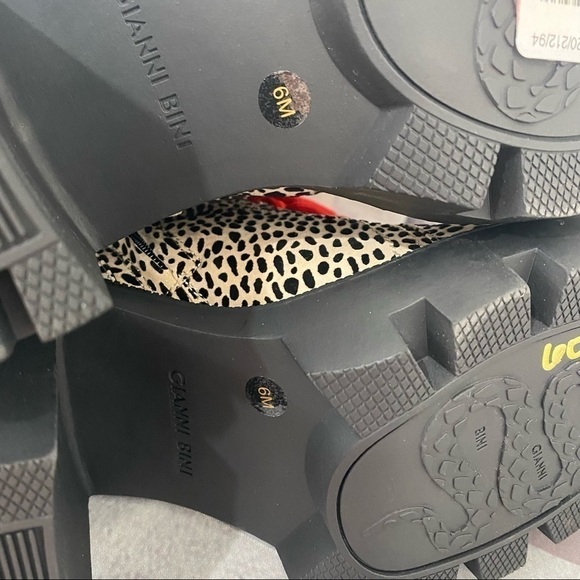 Gianni Binni Tan Red Ryedderr Cheetah Heeled Lug Sole Combat Boots Leather 6M - Picture 13 of 14